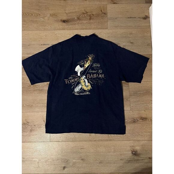 Tommy Bahama Holiday Survival Kit 2004 Fits The Bill Embroidered Silk size L Vtg - Picture 2 of 4